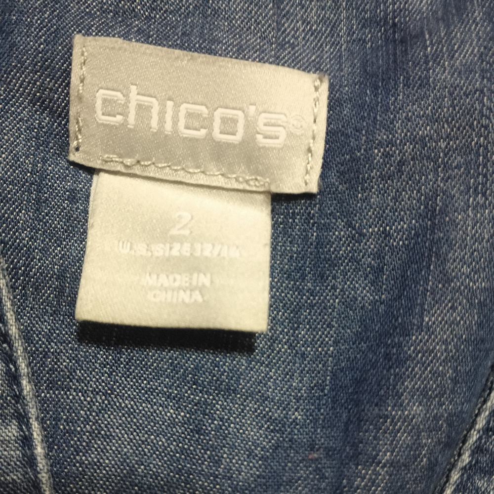 Chico's Classic Blue Denim Top - Picture 2 of 2